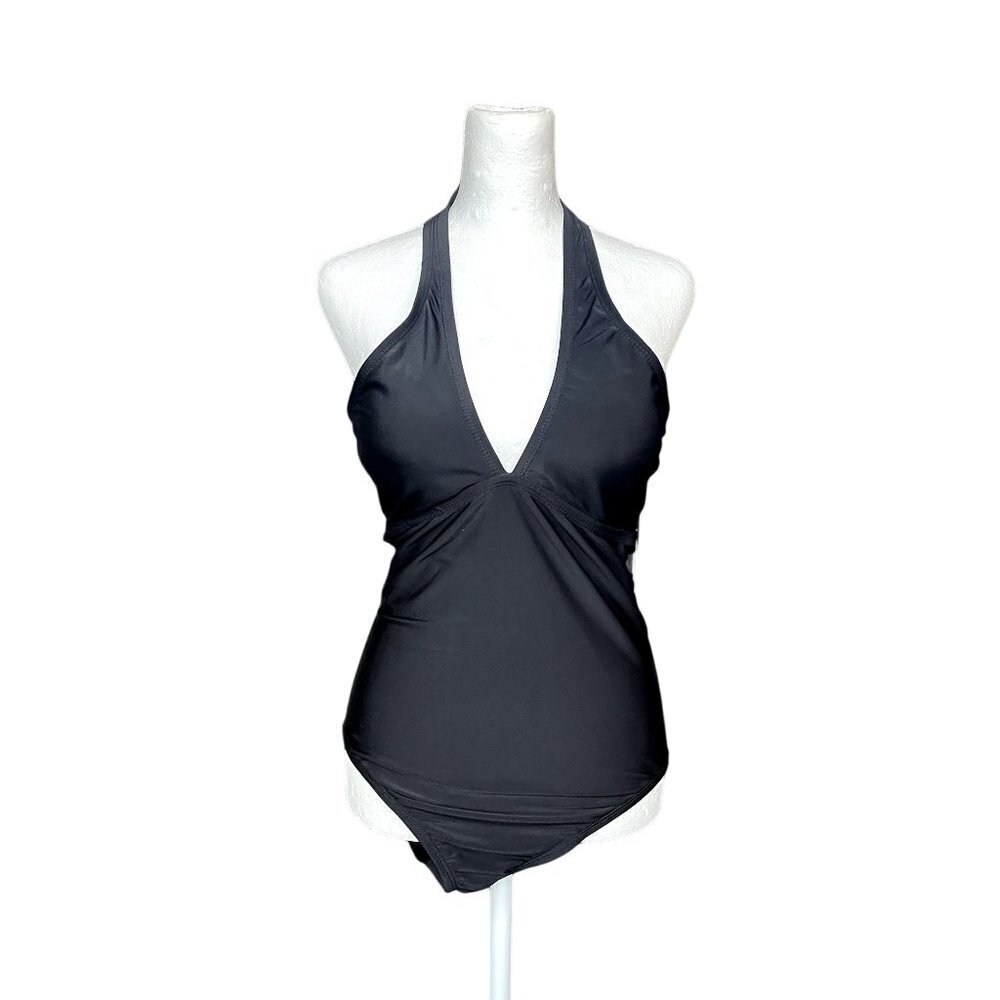 Kona Sol Bathing Suit One Piece Halter Adjustable Strap NEW‎ Slimming Stretch